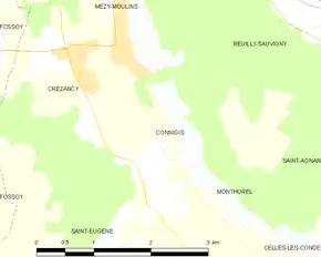 Poziția localității Connigis