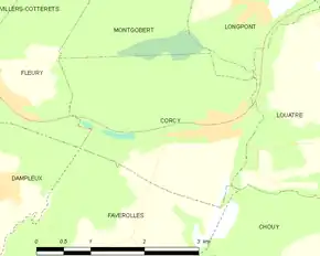 Poziția localității Corcy