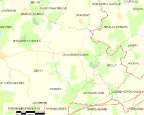 Poziția localității Coulonges-Cohan