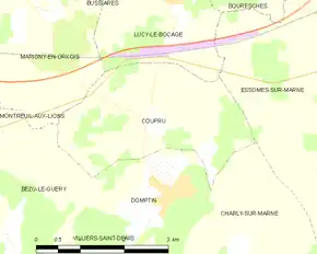 Poziția localității Coupru