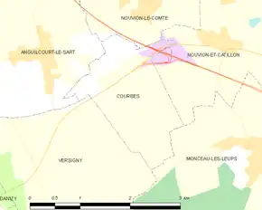 Poziția localității Courbes