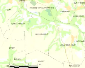 Poziția localității Crécy-au-Mont