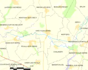Poziția localității Crécy-sur-Serre