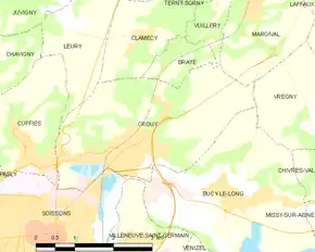 Poziția localității Crouy