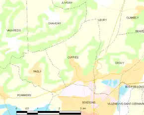 Poziția localității Cuffies