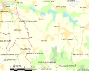 Poziția localității Cugny