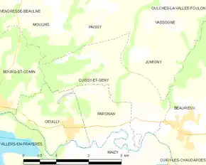 Poziția localității Cuissy-et-Geny
