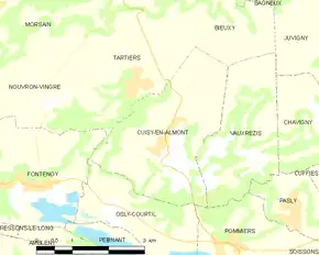Poziția localității Cuisy-en-Almont