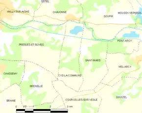 Poziția localității Cys-la-Commune