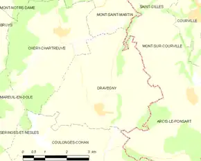 Poziția localității Dravegny