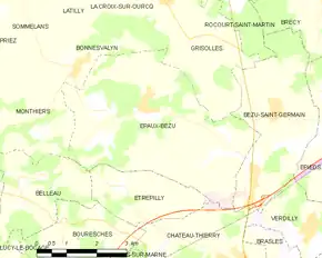 Poziția localității Épaux-Bézu