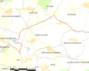 Poziția localității Fesmy-le-Sart