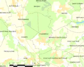 Poziția localității Folembray