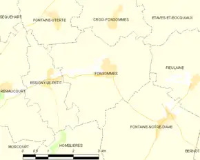 Poziția localității Fonsommes