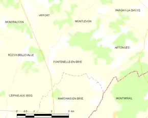 Poziția localității Fontenelle-en-Brie
