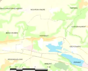 Poziția localității Fontenoy. Aisne