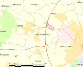 Poziția localității Francilly-Selency