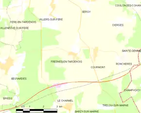 Poziția localității Fresnes-en-Tardenois