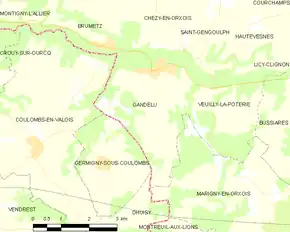 Poziția localității Gandelu