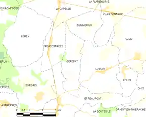 Poziția localității Gergny