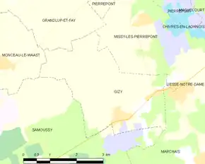 Poziția localității Gizy