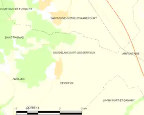 Poziția localității Goudelancourt-lès-Berrieux