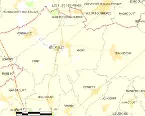 Poziția localității Gouy. Aisne