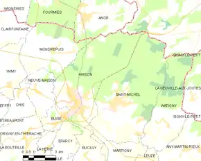 Poziția localității Hirson