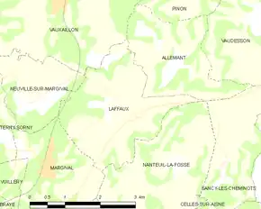 Poziția localității Laffaux