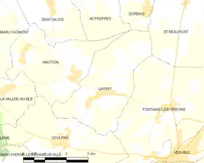 Poziția localității Laigny