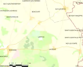 Poziția localității Lappion