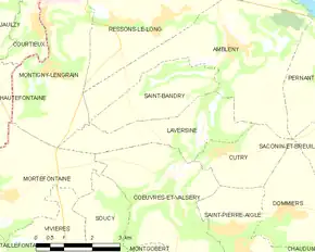 Poziția localității Laversine