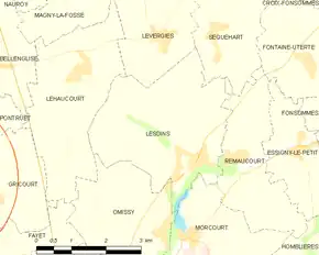 Poziția localității Lesdins