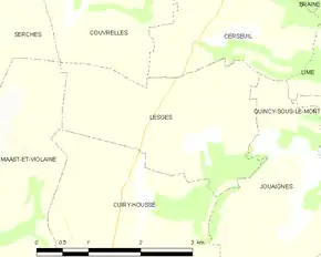 Poziția localității Lesges