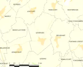 Poziția localității Levergies