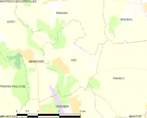 Poziția localității Liez. Aisne
