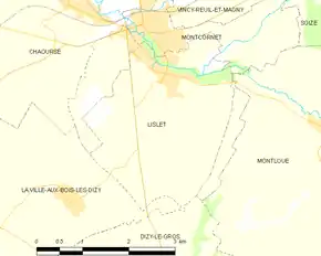 Poziția localității Lislet