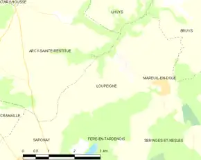 Poziția localității Loupeigne