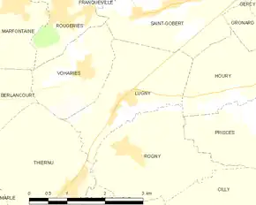 Poziția localității Lugny