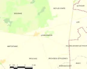 Poziția localității La Malmaison