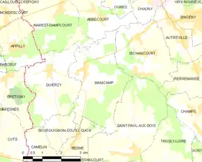 Poziția localității Manicamp