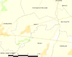 Poziția localității Marcy. Aisne