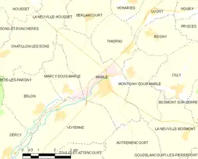 Poziția localității Marle