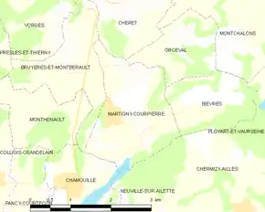 Poziția localității Martigny-Courpierre