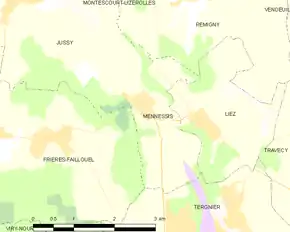 Poziția localității Mennessis