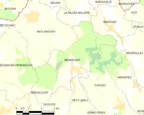 Poziția localității Mennevret