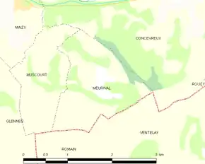 Poziția localității Meurival