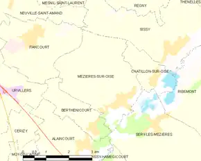 Poziția localității Mézières-sur-Oise