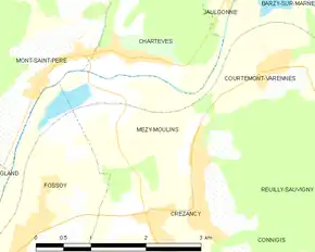 Poziția localității Mézy-Moulins