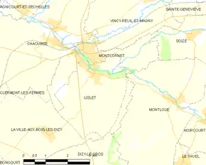 Poziția localității Montcornet